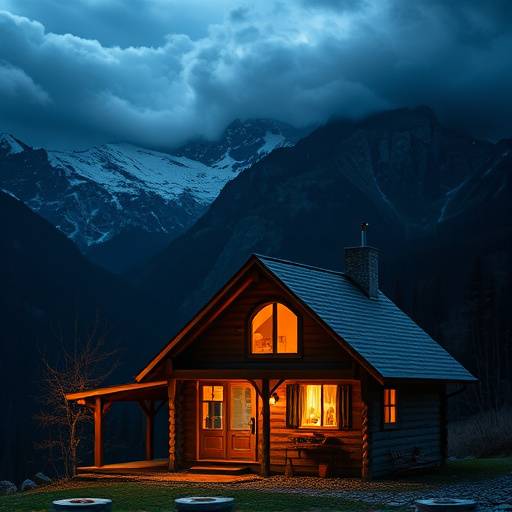 A cozy cabin nestled deep in the mountains, a perfect setting for intimate dramas