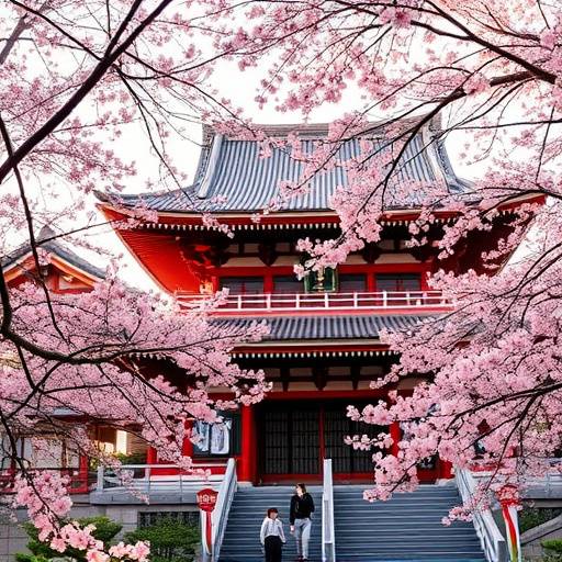 Beautiful Kiyomizu-dera Temple in Kyoto, Japan surrounded by cherry blossoms